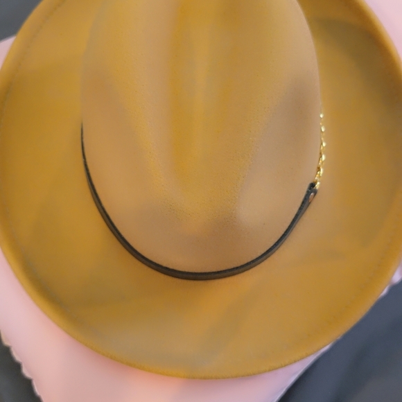 Womens Tan Hat with Black Band - Picture 2 of 3